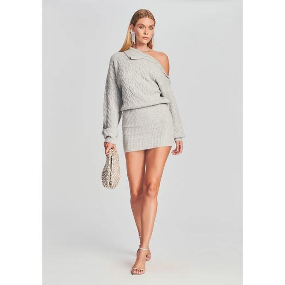 NEW NWT Retrofete Waverly Sweater Dress Stone Gray Size Medium - Picture 2 of 11